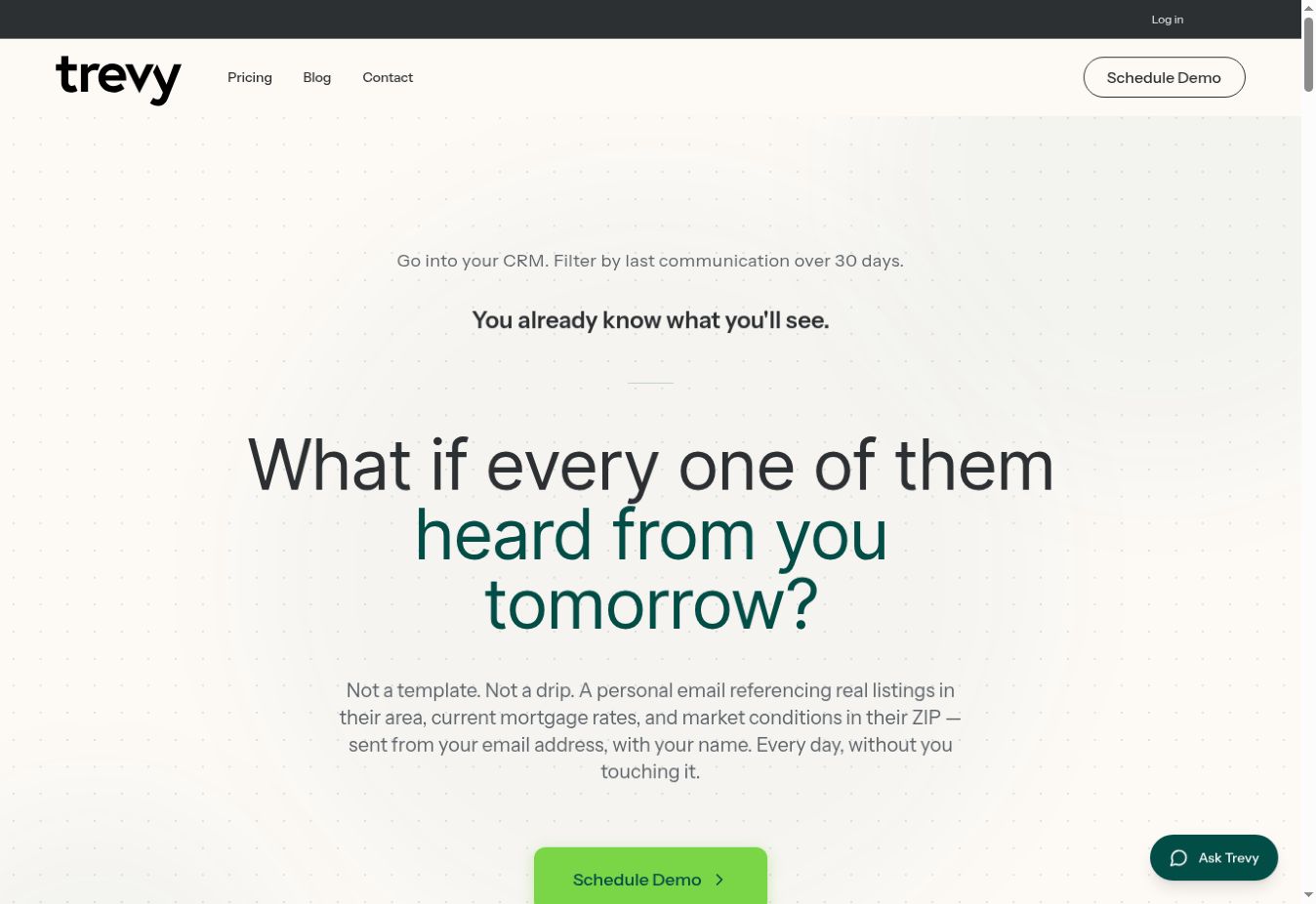Trevy real-estate AI product website